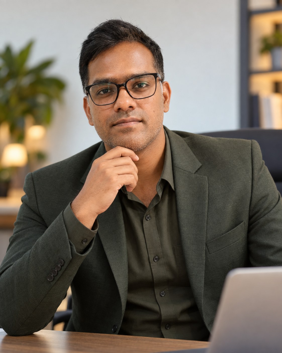 Preetam Negi working at a desk